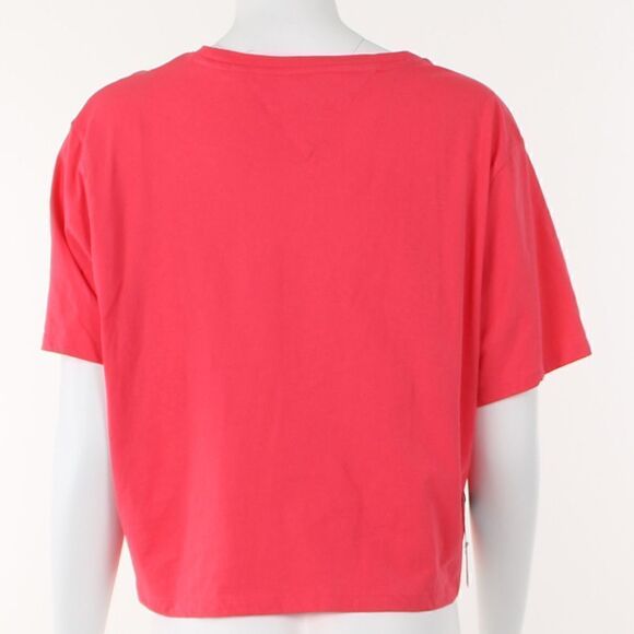 Tommy Jeans Cotton Linear Logo Cropped T-Shirt - Picture 4 of 5